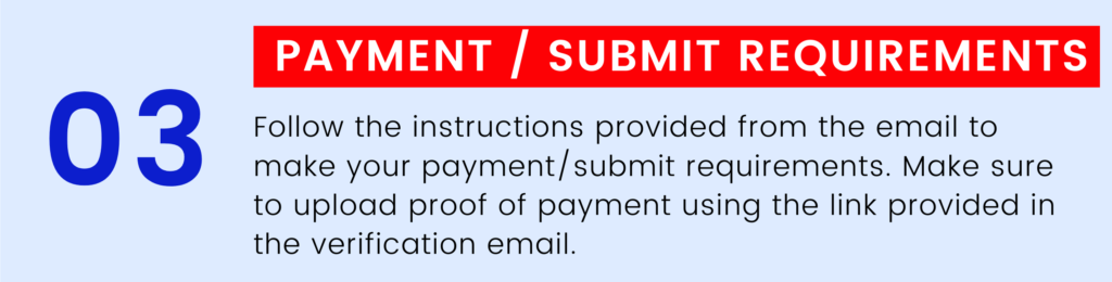Payment / Submit Requirements